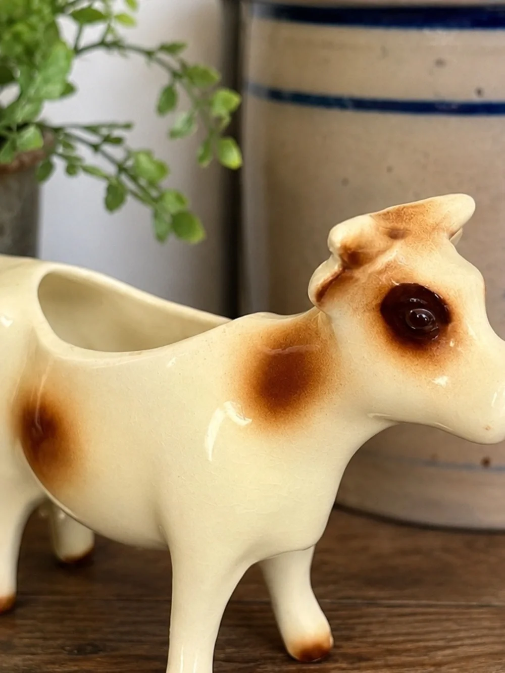 Vintage Ceramic Cow Creamer – Figural Milk Pitcher